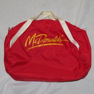 Vintage McDonald's Red Yellow Lettering Zip Top Small Duffel Bag Gym Travel Fun